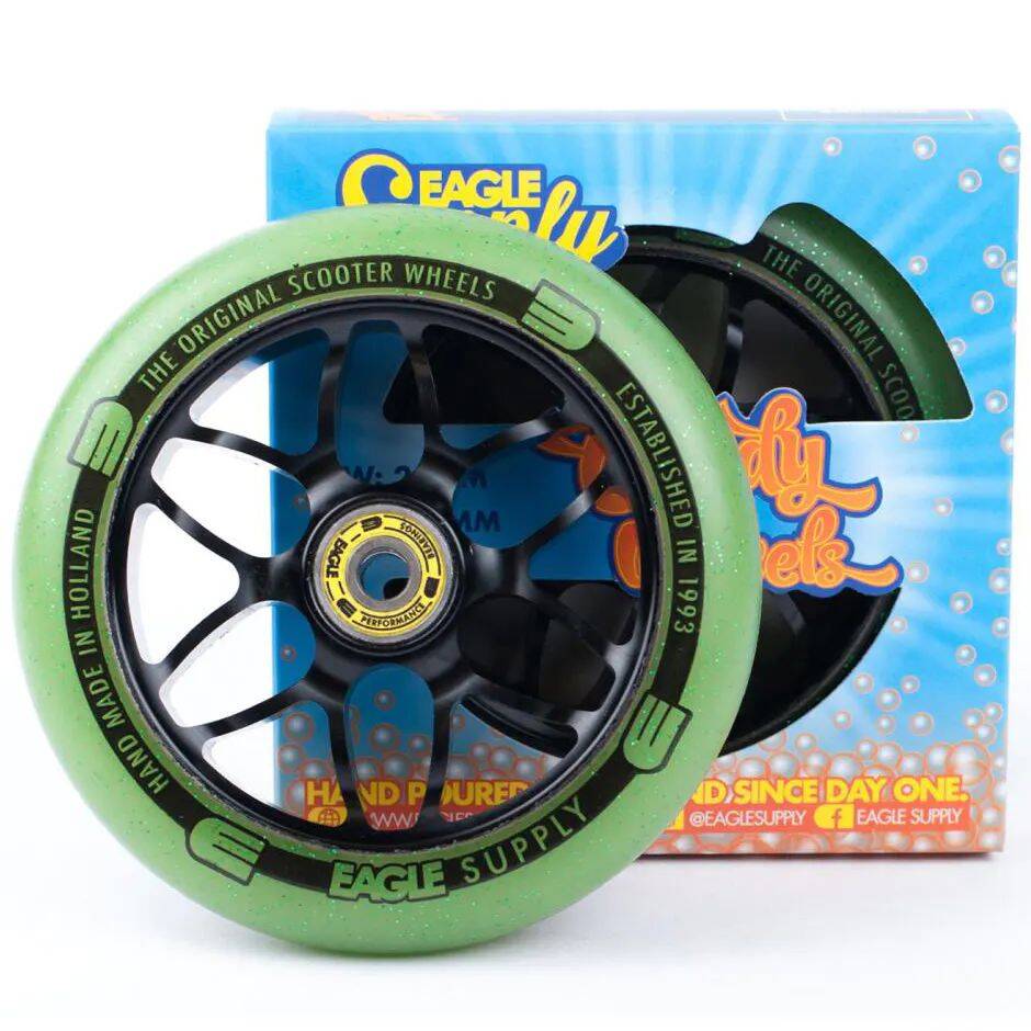 Eagle Sport Standard X6 Core Candy Scooter Wheel - Black/Green 120mm