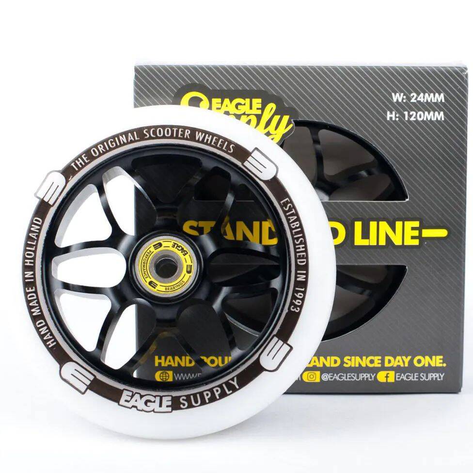 Eagle Sport Standard X6 Core Scooter Wheel - Black/White 120mm
