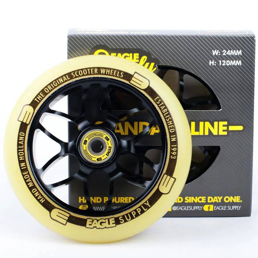 Eagle Sport Standard X6 Core Scooter Wheel - Black/Yellow 120mm