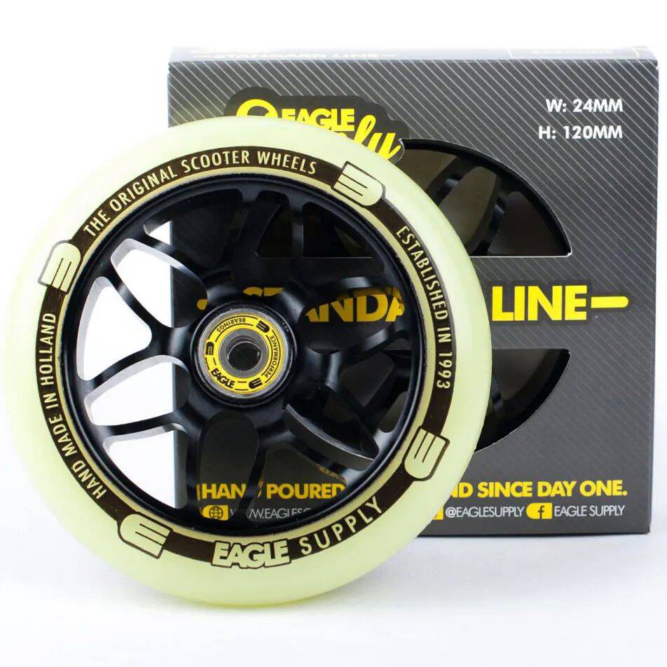 Eagle Sport Standard X6 Core Scooter Wheel - Glow in the Dark Yellow 120mm