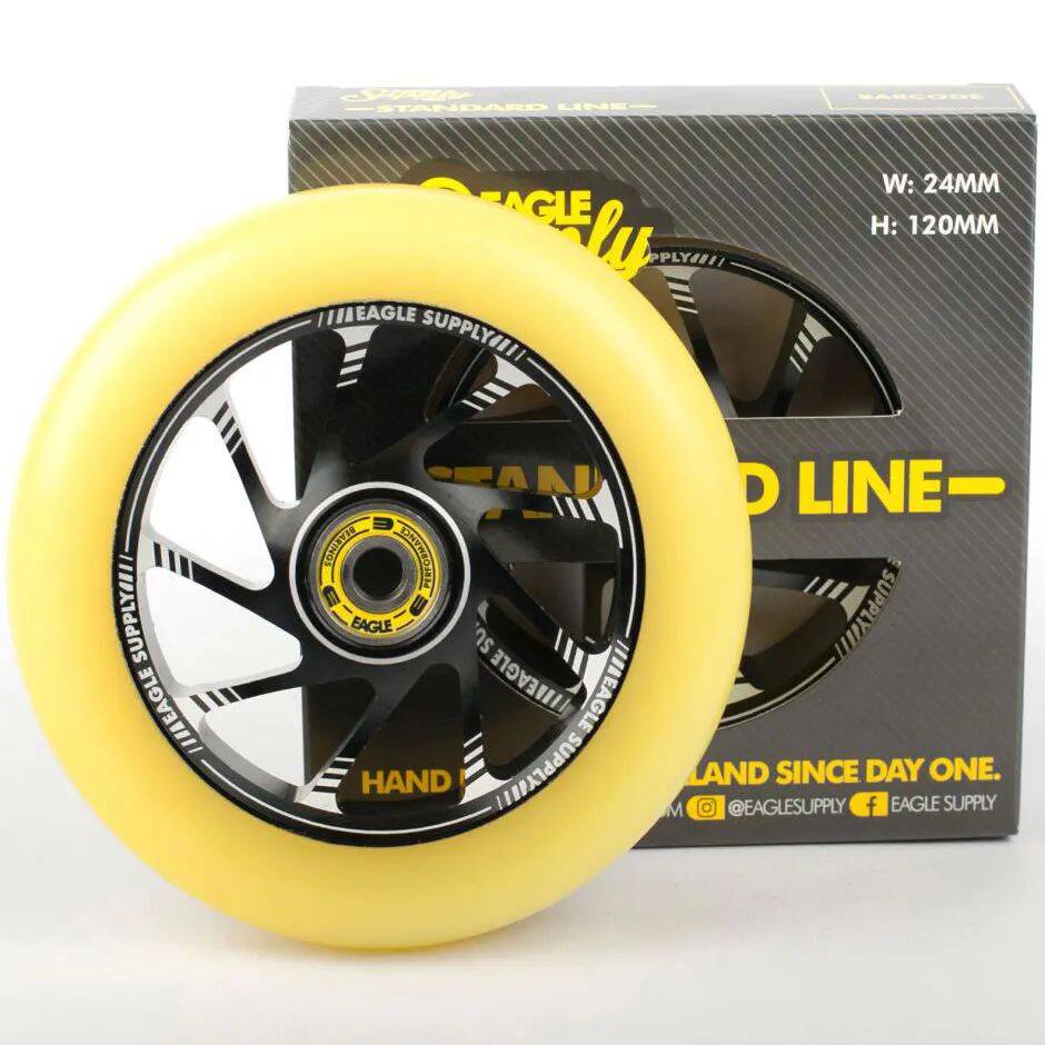 Eagle Sport Team Core Scooter Wheel - Black/Yellow 120mm