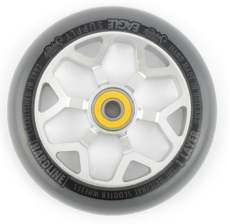 Eagle Sport Hardline 1-Layer 6M Sewercaps Scooter Wheel - Grey/Silver 110mm