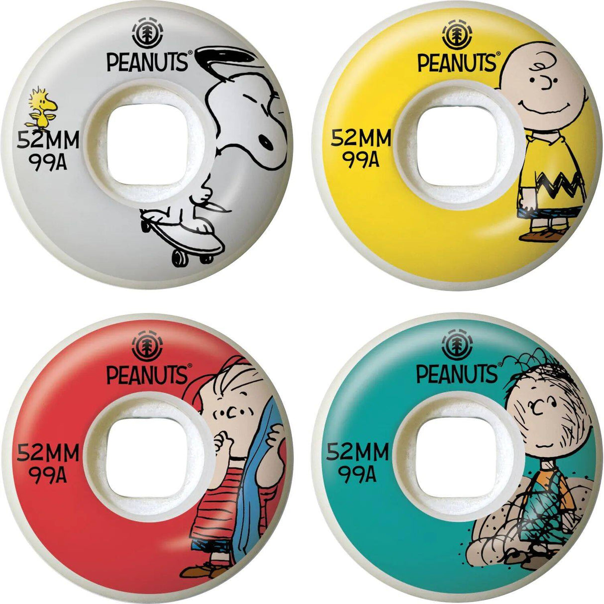 Element Peanuts Squad Skateboard Wheels - 52mm