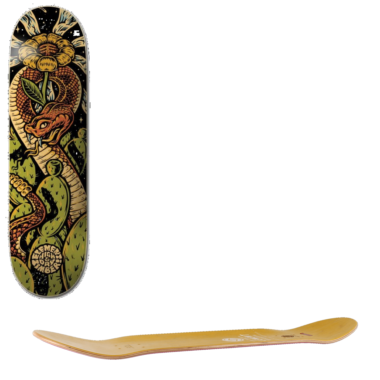 Element Timber High Dry Snake Skateboard Deck - 8.5''