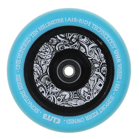 Elite Floral Air-Ride 110mm Scooter Wheel - Blue/Floral Core