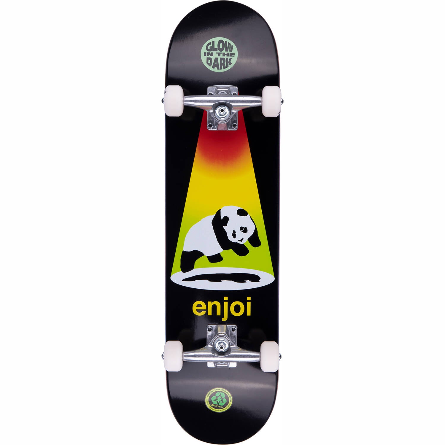 Enjoi Abduction Glow in the Dark Complete Skateboard - Black 8"