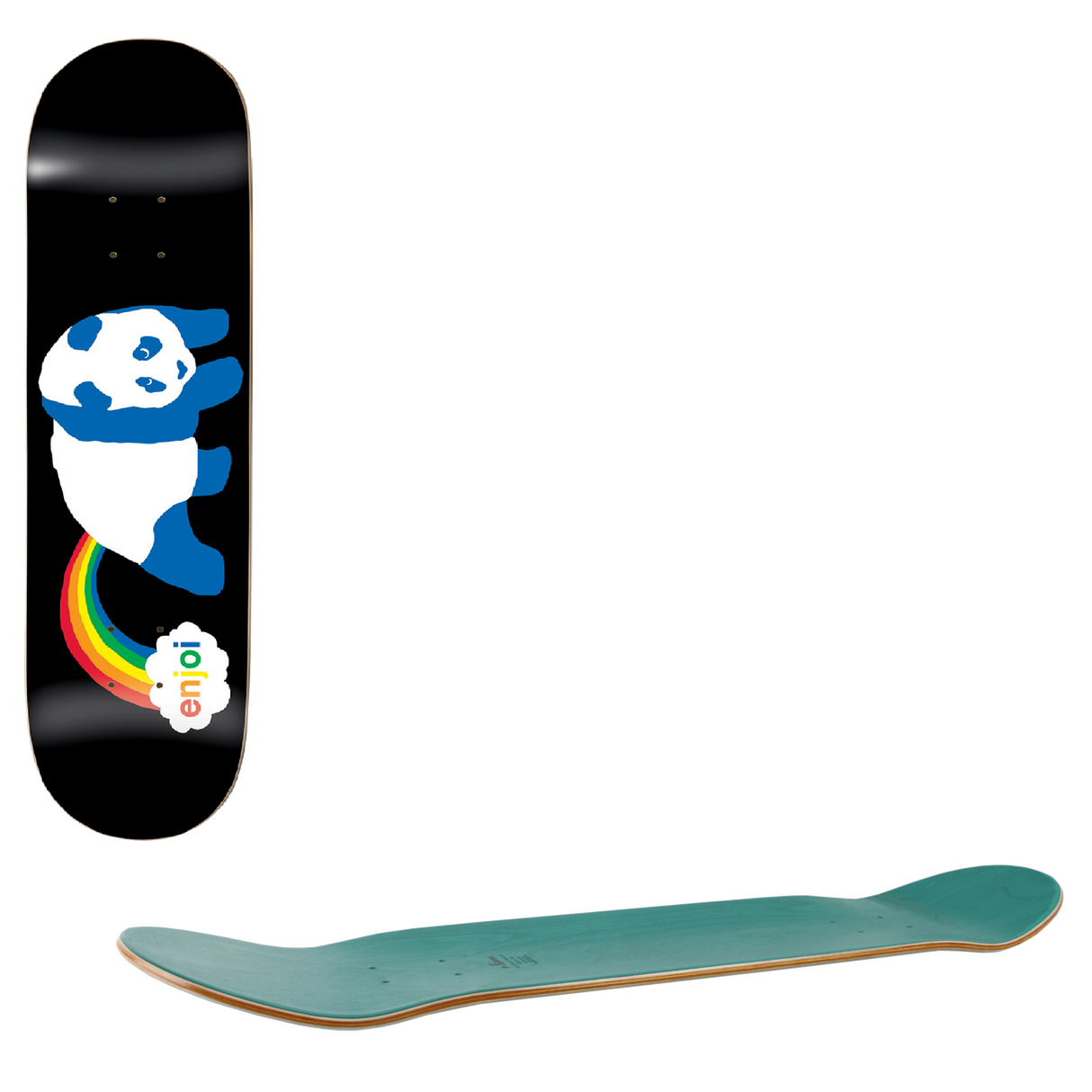 Enjoi Rainbow Fart Skateboard Deck - Black 7.75"