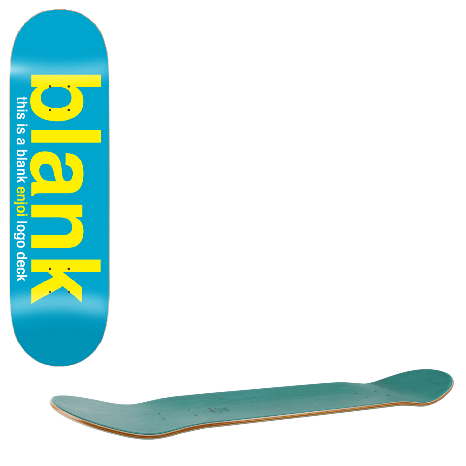 Enjoi Blank Skateboard Deck - Yellow/Blue 8.25"