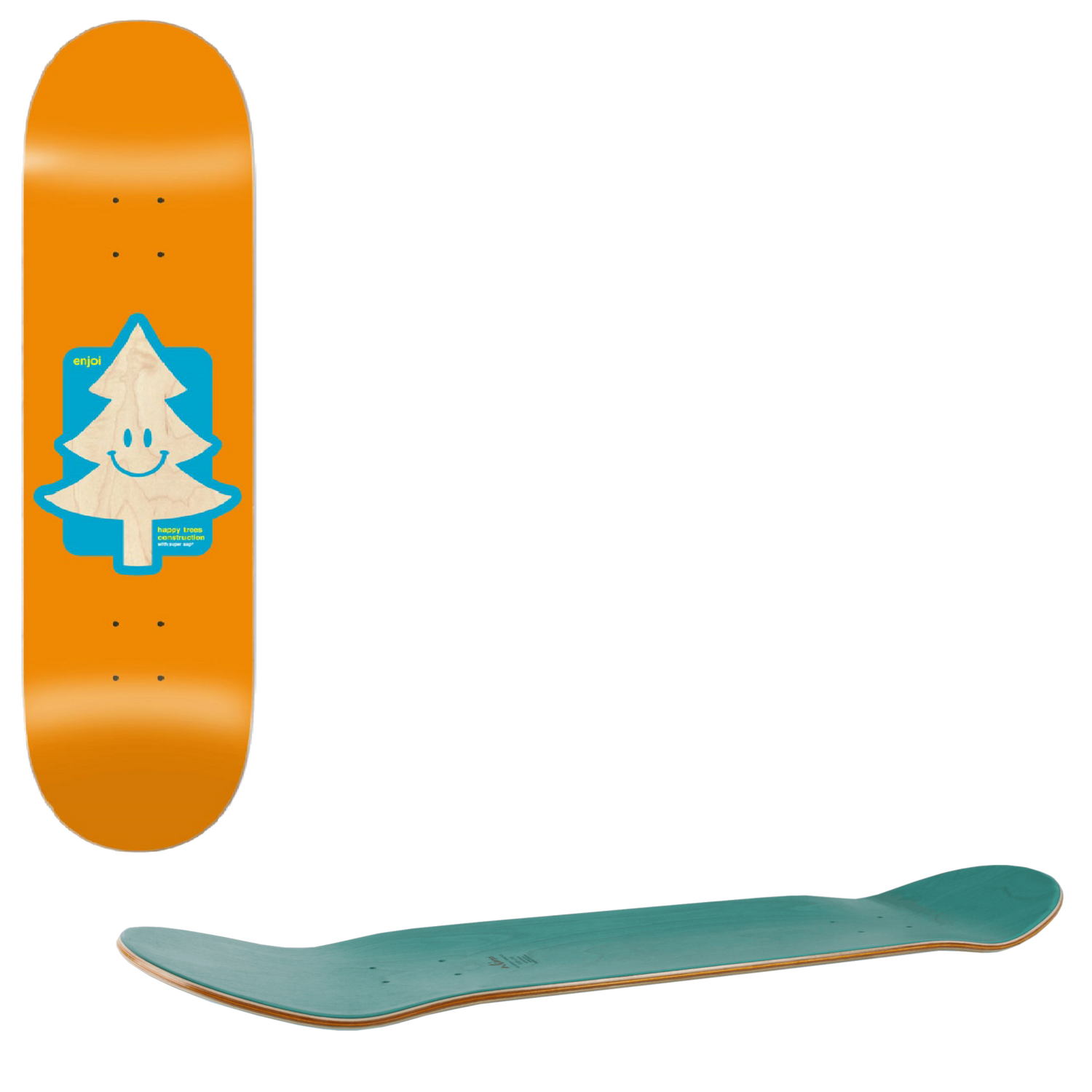 Enjoi Happy Tree Skateboard Deck - Orange 8.5"