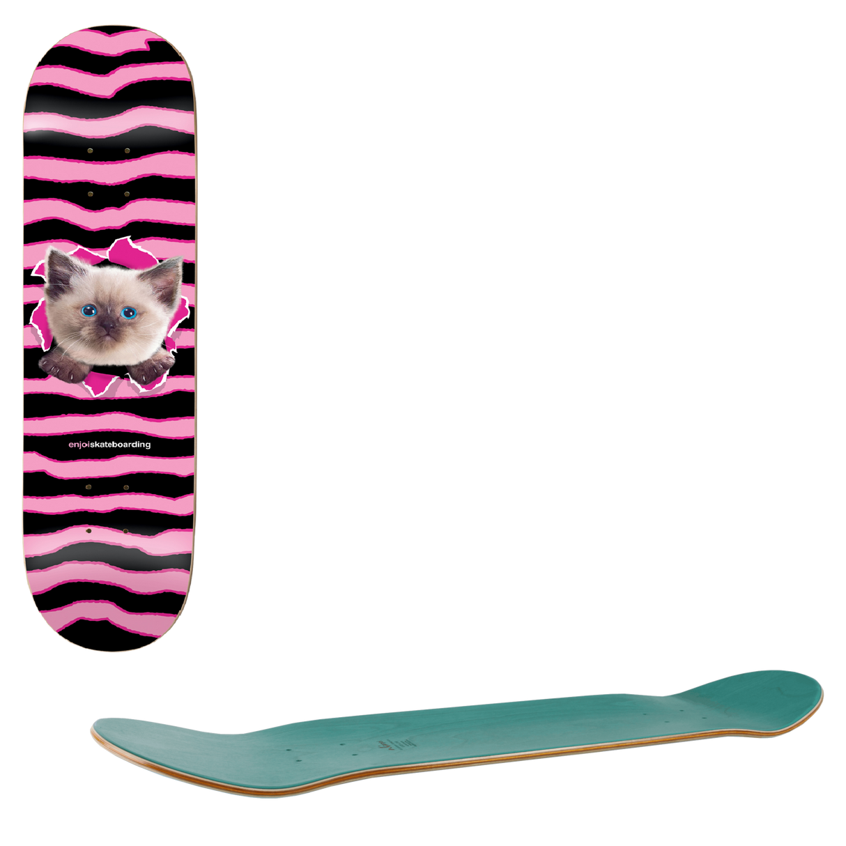 Enjoi Kitty Ripper Skateboard Deck - Pink 7.75"