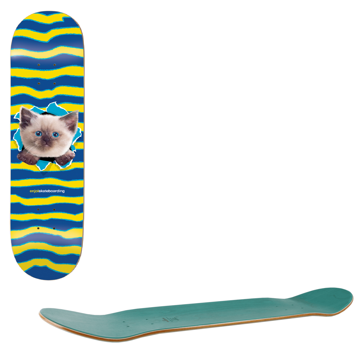 Enjoi Kitty Ripper Skateboard Deck - Blue 8.25"