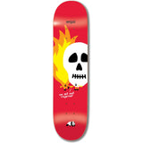 Enjoi Skulls and Flames Skateboard Deck - Red 8.25''