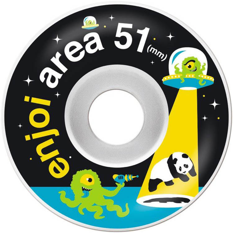 Enjoi Area 51 Skateboard Wheels - Black 51mm