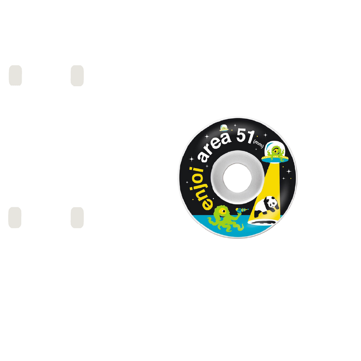 Enjoi Area 51 Skateboard Wheels - Black 51mm