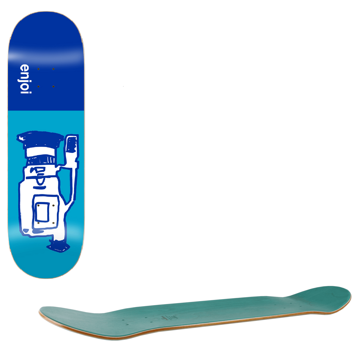 Enjoi Glitch Skateboard Deck - Blue 8.5"