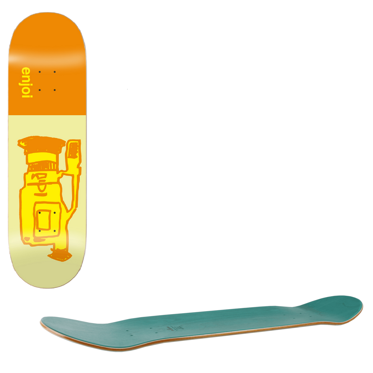 Enjoi Glitch Skateboard Deck - Orange 8.25"