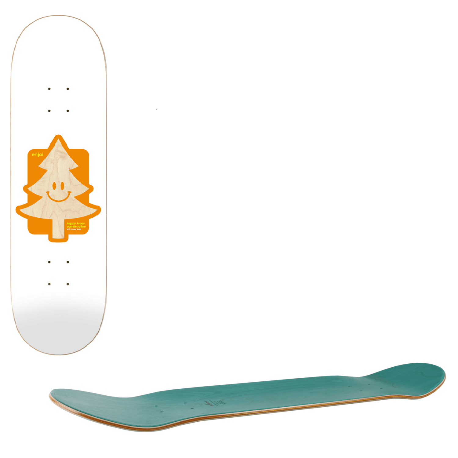 Enjoi Happy Tree Skateboard Deck - White 8.25"