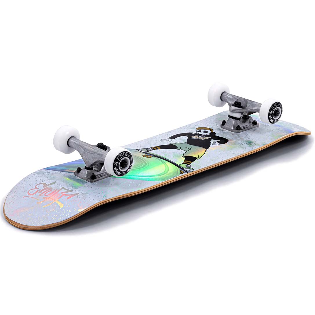 Enuff Skully Hologram Complete Skateboard 7.75" - White