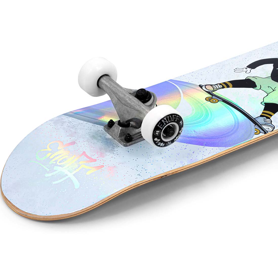 Enuff Skully Hologram Complete Skateboard 7.25" - White