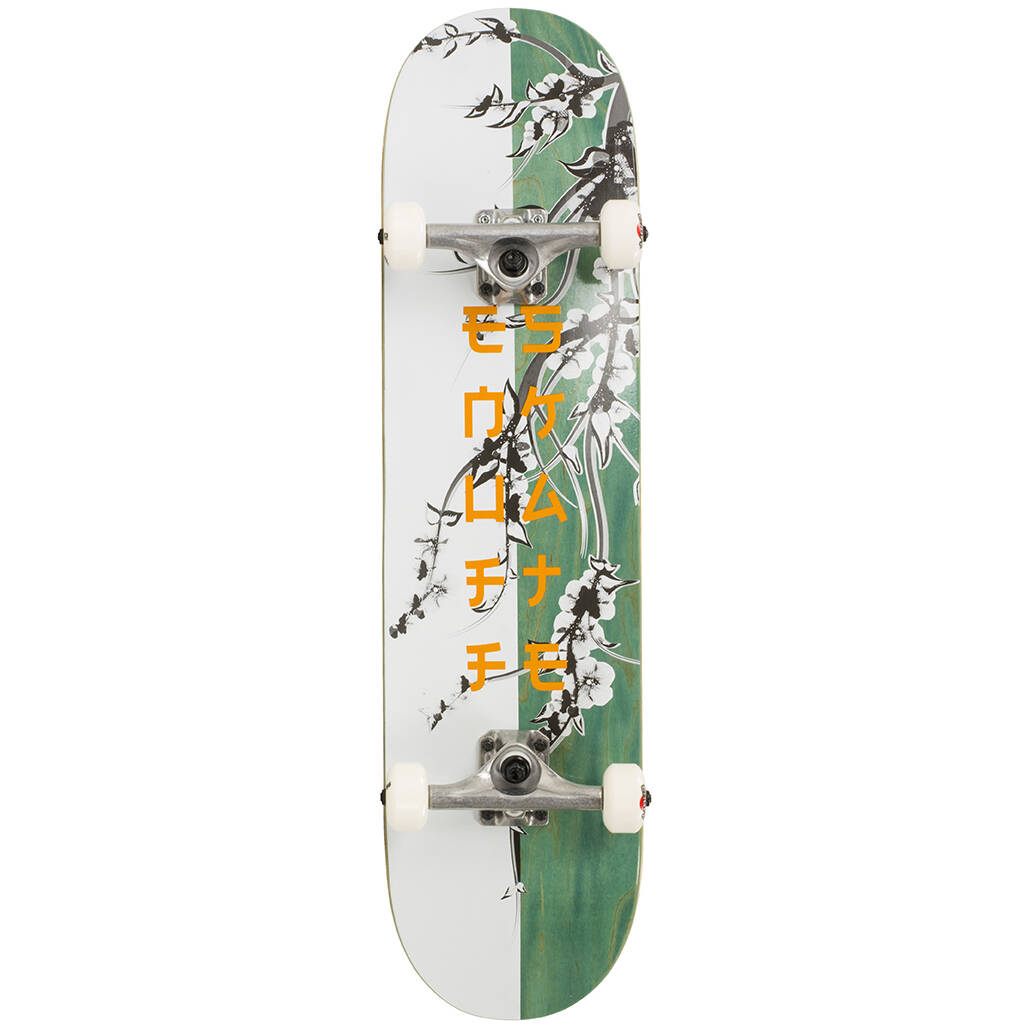 Enuff Cherry Blossom Complete Skateboard - White/Teal 8''
