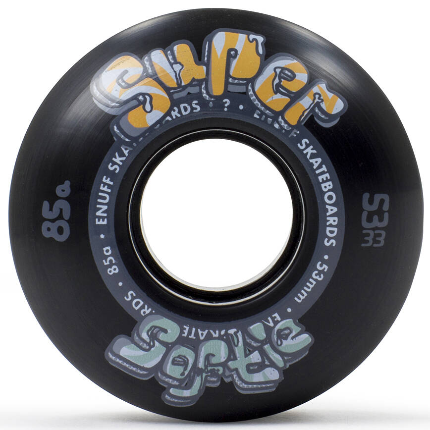 Enuff Super Softies Skateboard Wheels - Black 53mm (Pack of 4)