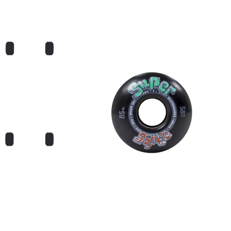Enuff Super Softies Skateboard Wheels - Black 58mm
