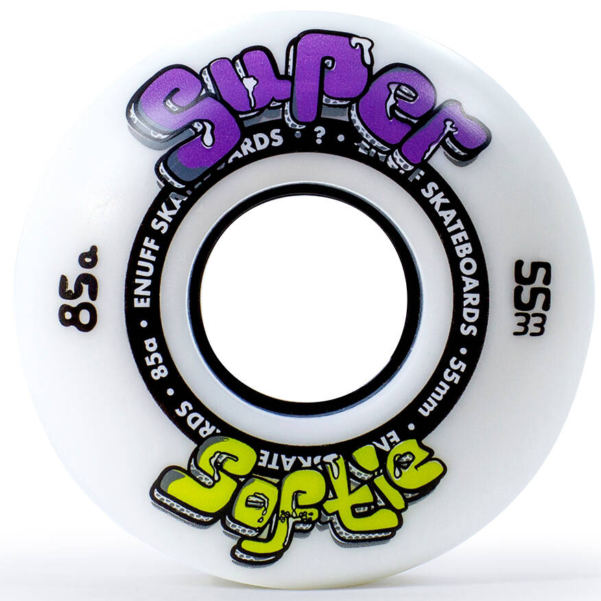 Enuff Super Softies Skateboard Wheels - White 55mm (Pack of 4)