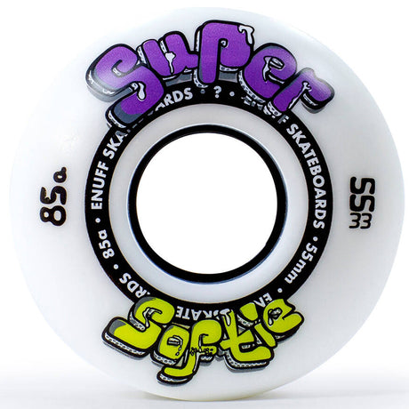 Enuff Super Softies Skateboard Wheels - White 55mm (Pack of 4)