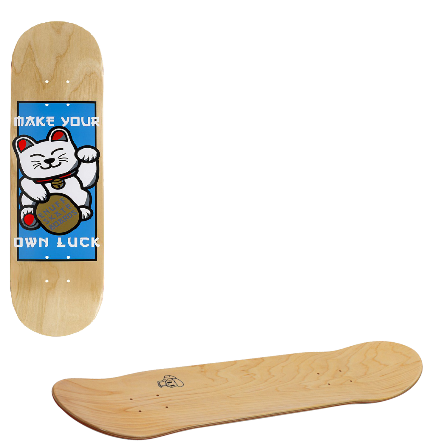 Enuff Lucky Cat Skateboard Deck - Natural 8"