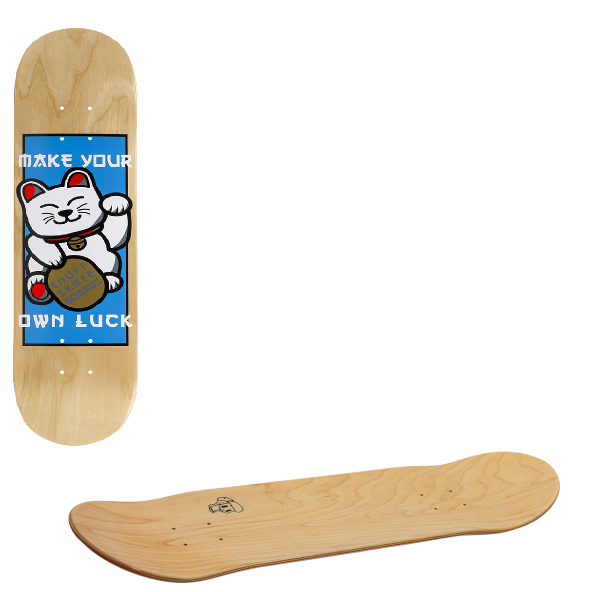 Enuff Lucky Cat Skateboard Deck - Natural 8.25"