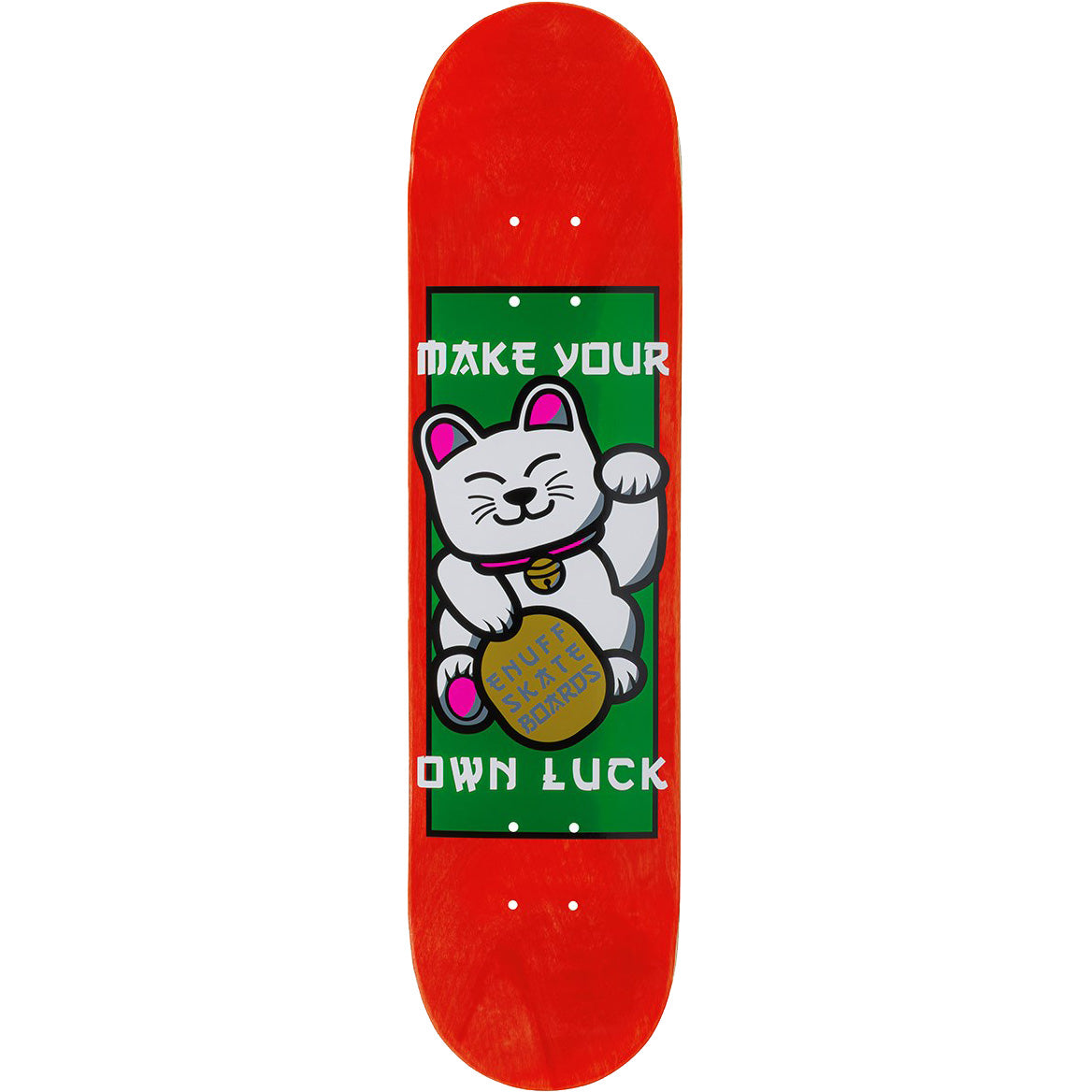 Enuff Lucky Cat Skateboard Deck - Red 8.25"