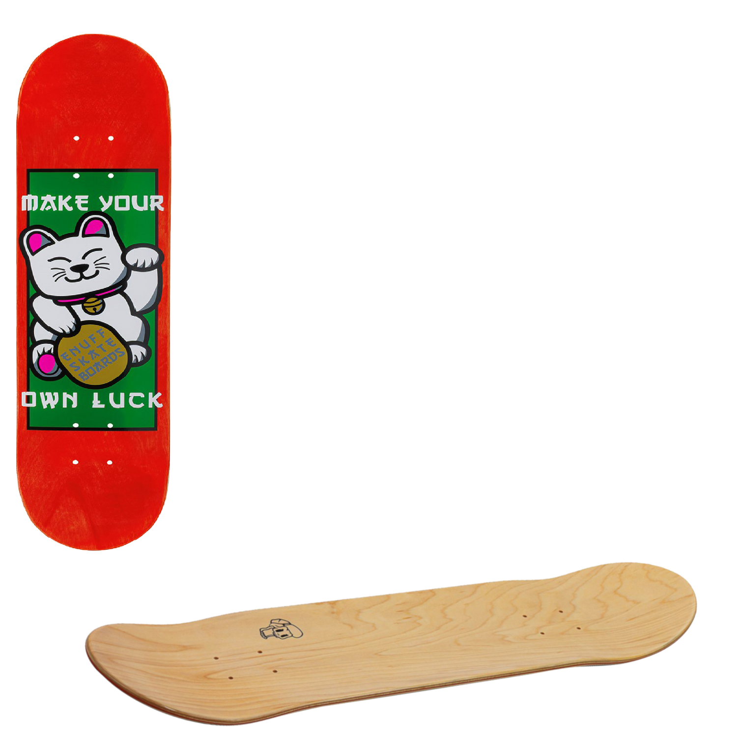 Enuff Lucky Cat Skateboard Deck - Red 8.25"