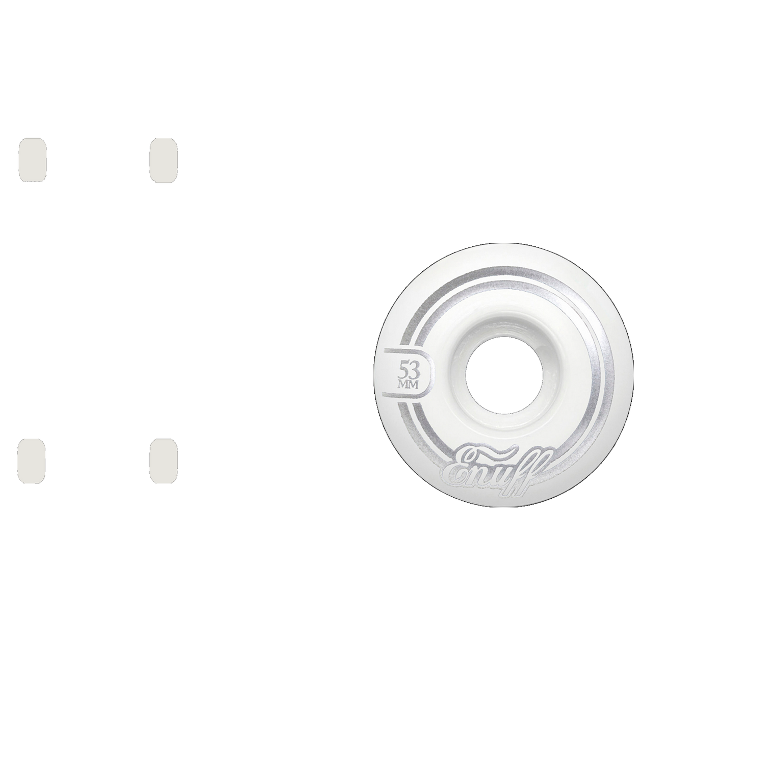 Enuff Refresher II 55D Skateboard Wheels - White 51mm