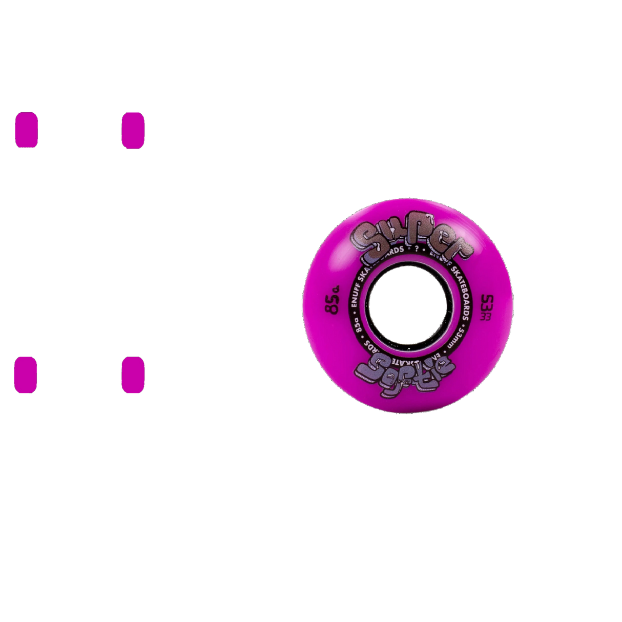 Enuff Super Softies Skateboard Wheels - Purple 53mm
