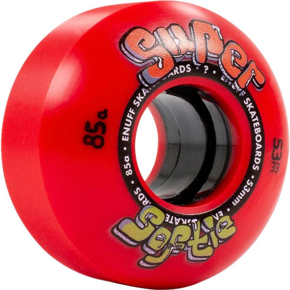 Enuff Super Softies Skateboard Wheels - Red 53mm