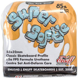 Enuff Super Softies Skateboard Wheels - White 53mm