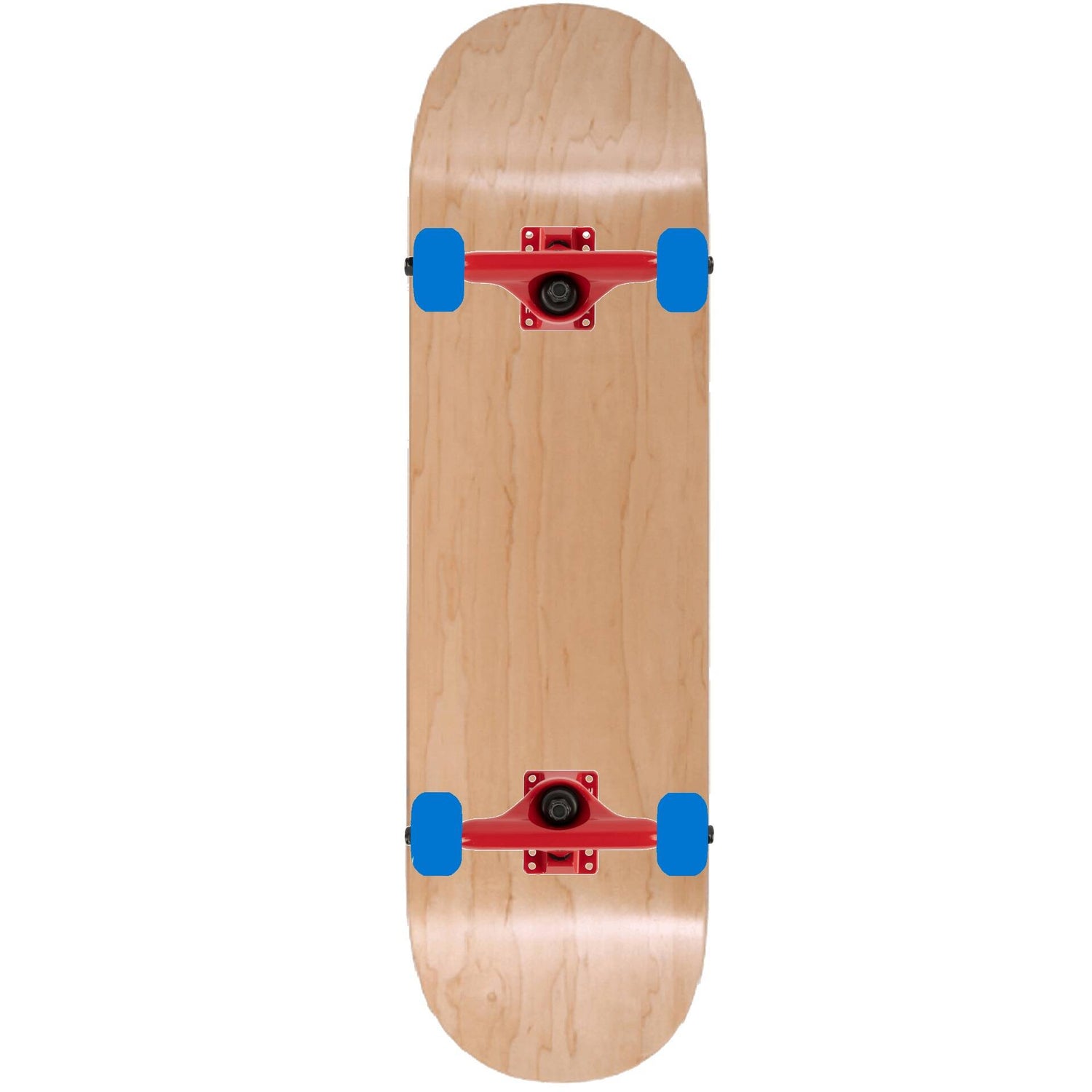 Enuff Bold Custom Skateboard - Natural/Red/Blue 8''