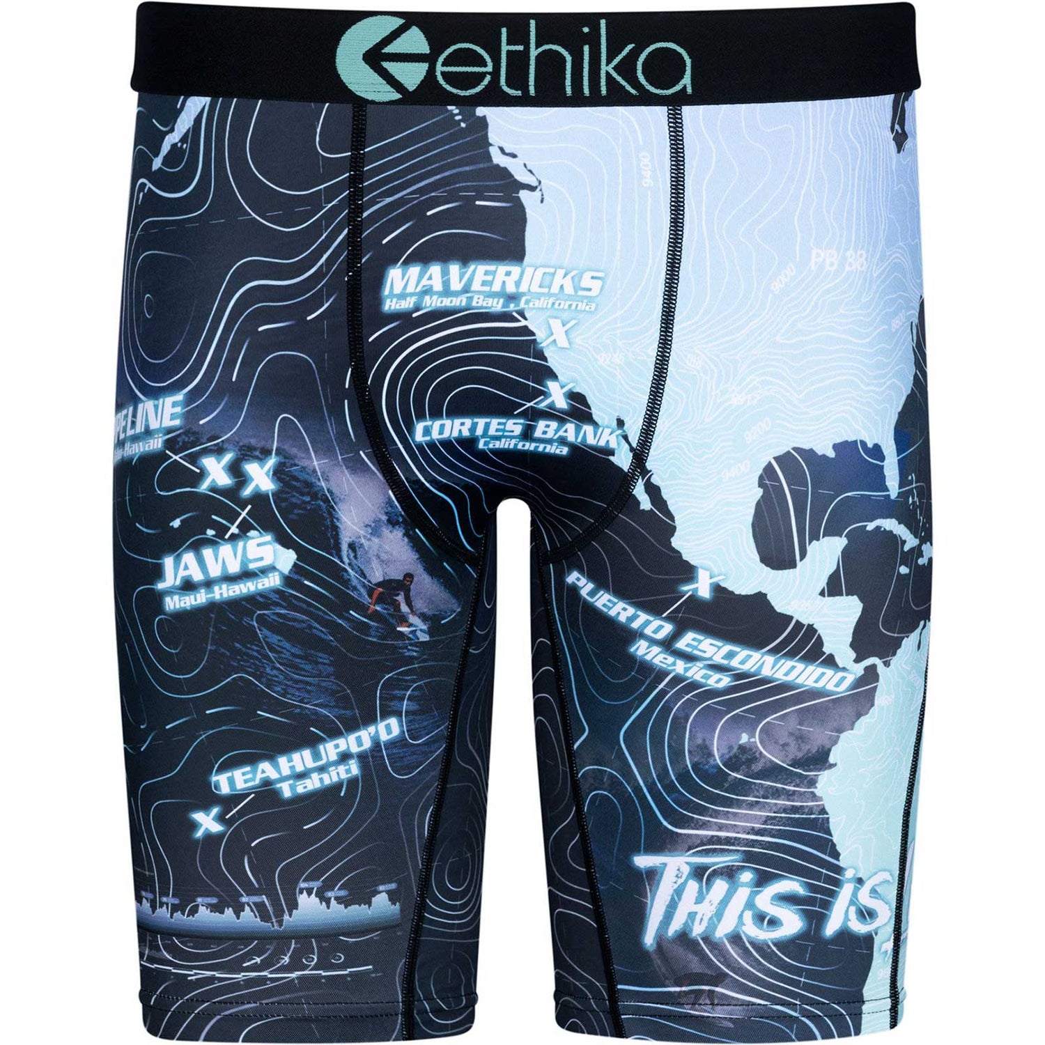 Ethika Big Wave Boxer Briefs - Black/Blue