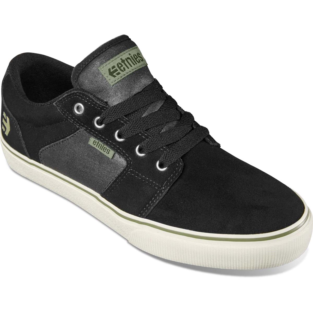 Etnies Barge LS Skate Shoes - Black/White/Silver