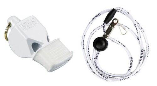 Fox 40 CMG Whistle w/lanyard- White