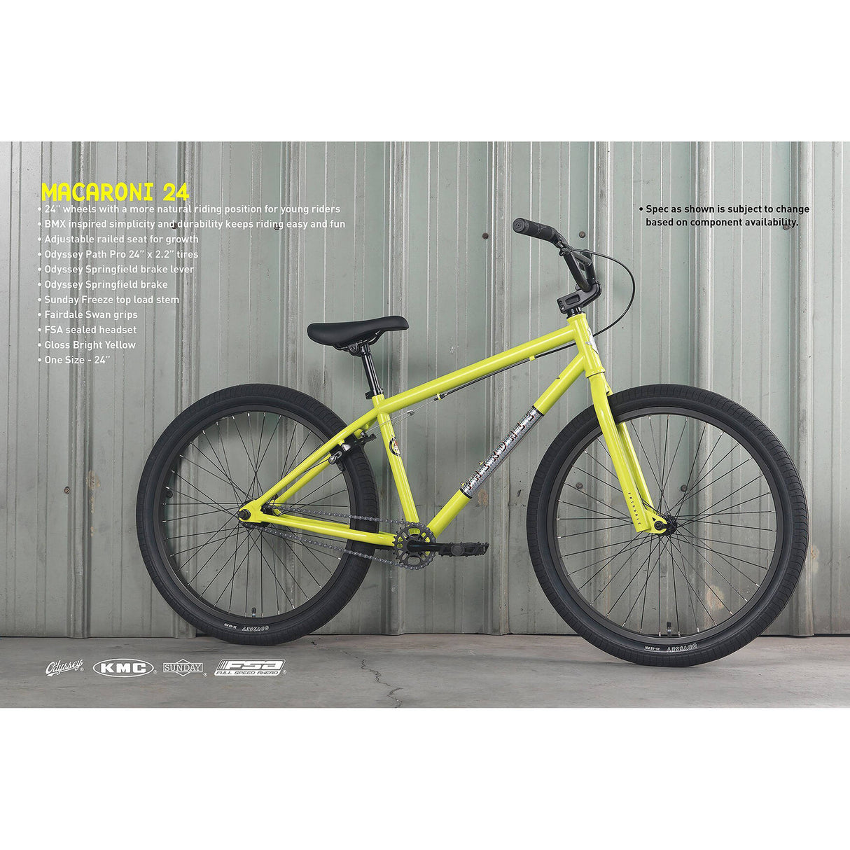 Fairdale 24" Macaroni Kids Bike - Bright Yellow
