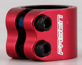 Fasen 2 Bolt Double Scooter Collar Clamp - Red