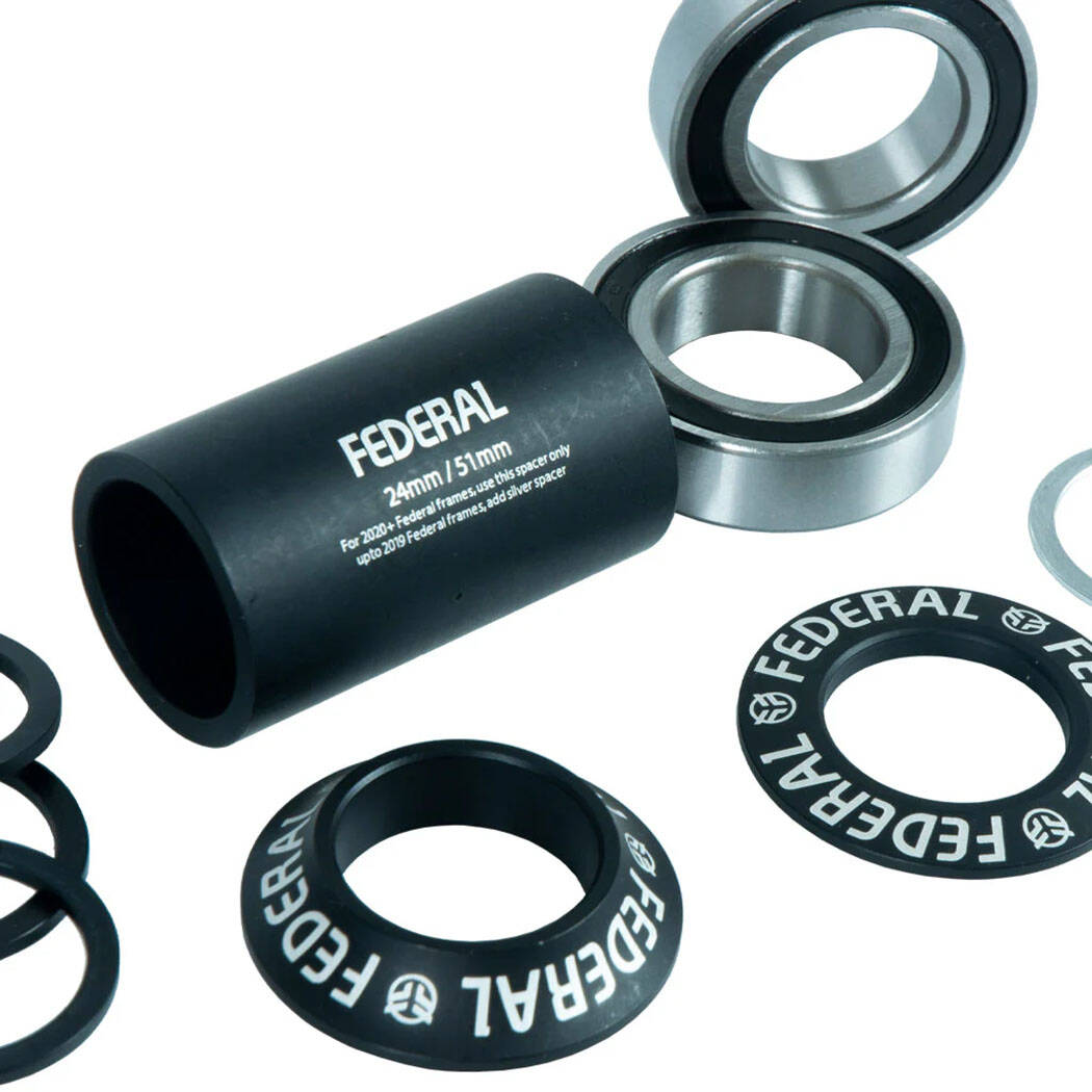 Federal V2 Mid BMX Bottom Bracket - Black 24mm