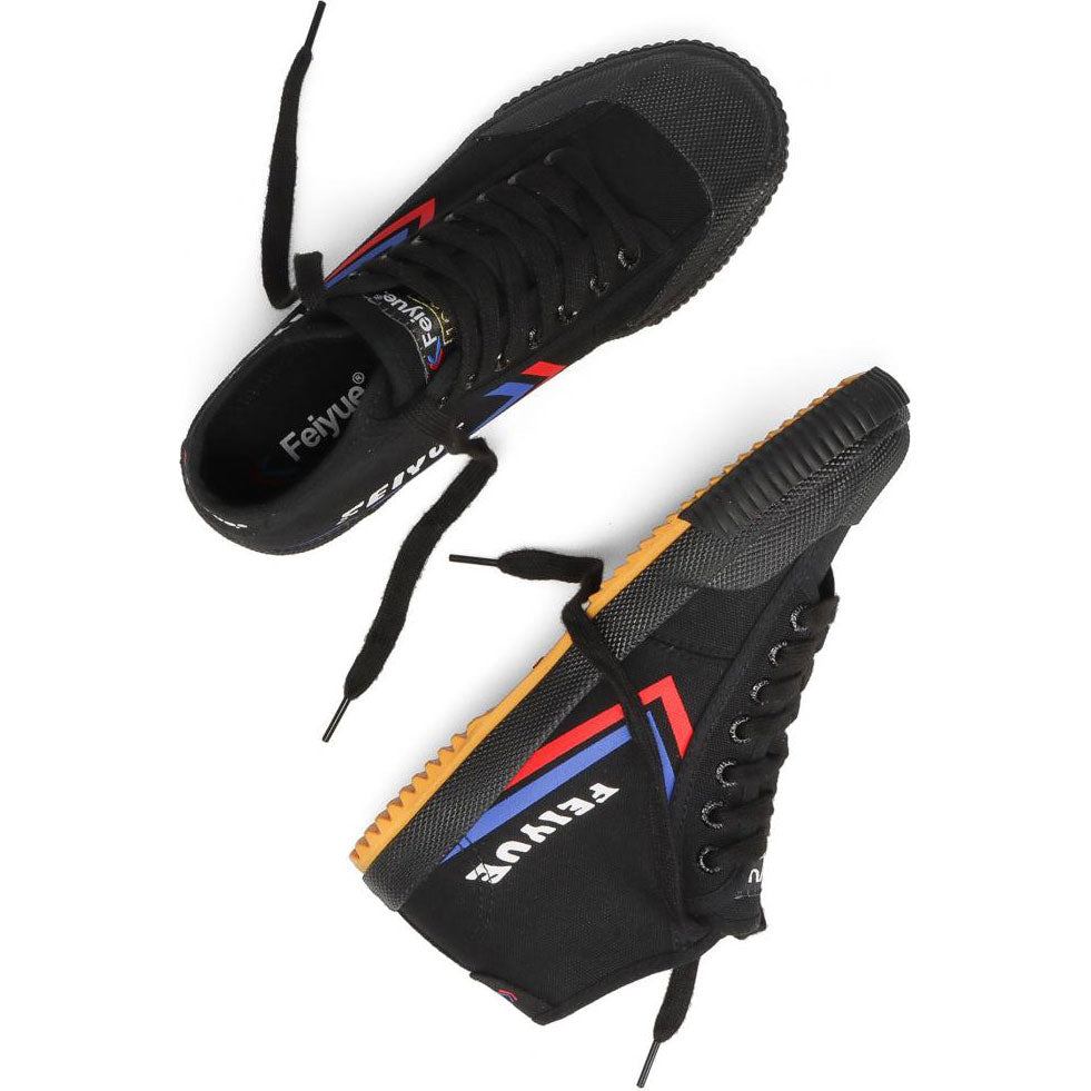 Feiyue 1920 Lo Mid Canvas Trainers - Black/Blue/Red