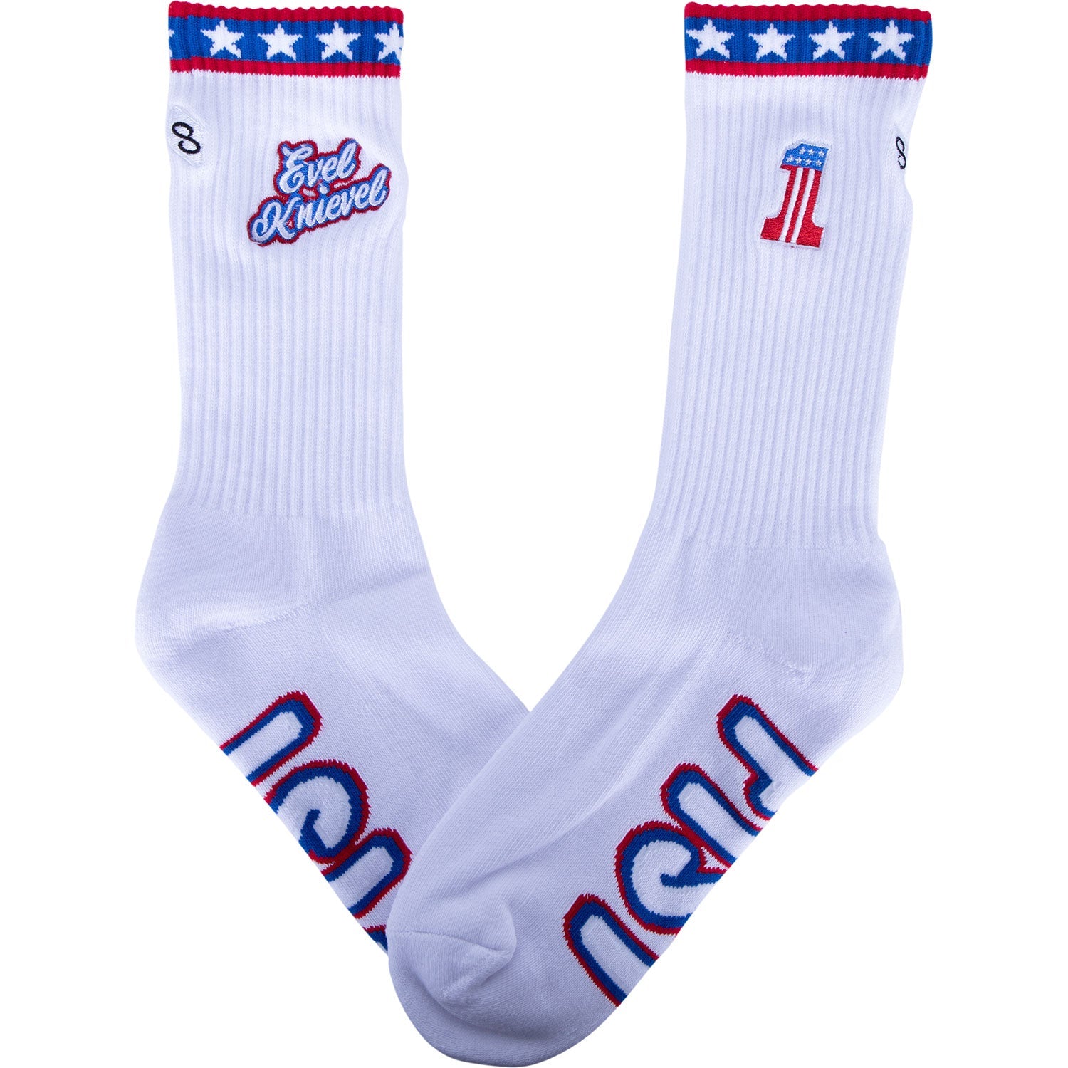 Fist Gloves Evel Knievel Socks - White