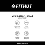 FitHut Gym Water Bottle V2 - Black