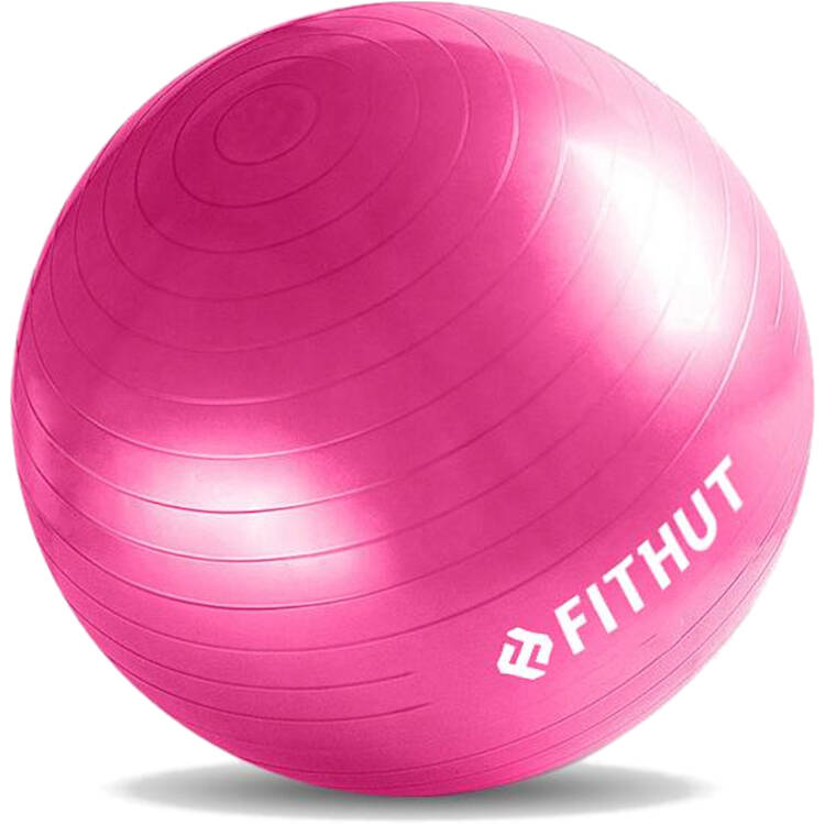 FitHut 65cm Gym Ball + Hand Pump - Pink