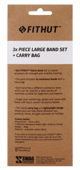 FitHut Mini Fabric Resistant Band Set with Carry Bag - Pink/Black
