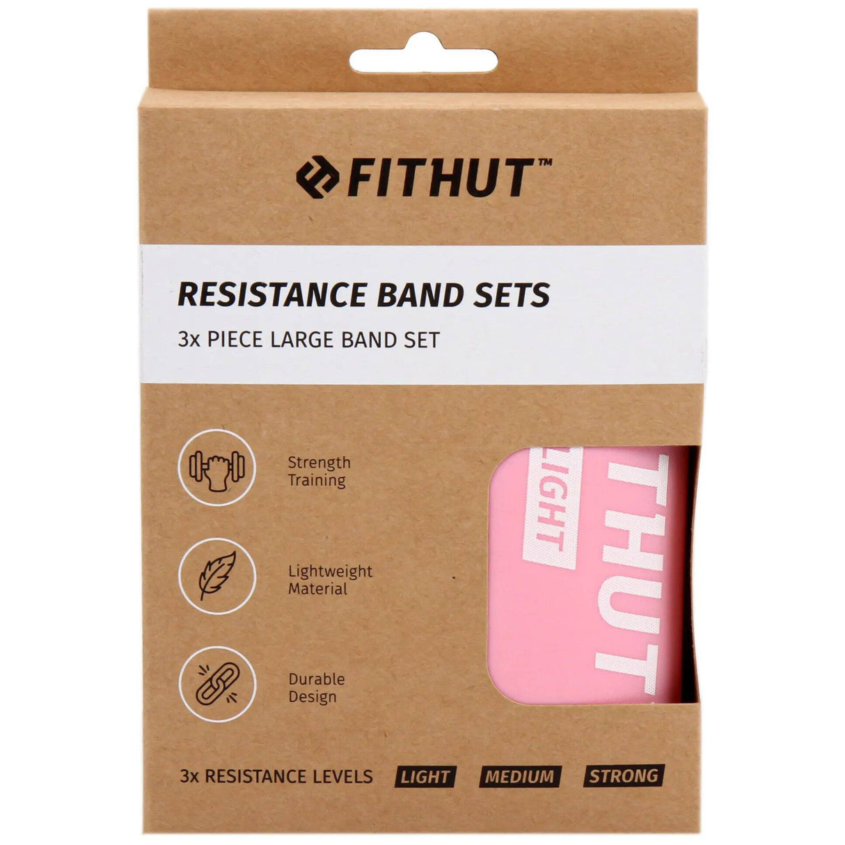 FitHut Resistance Band x3 Set - Pink