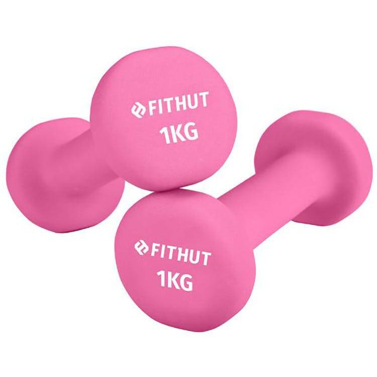 FitHut Twin Pack 1kg Dumbbell - Pink